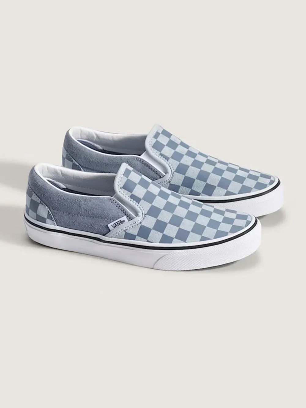 Vans Classic Slip-On Checkerboard Light Blue Women NWB